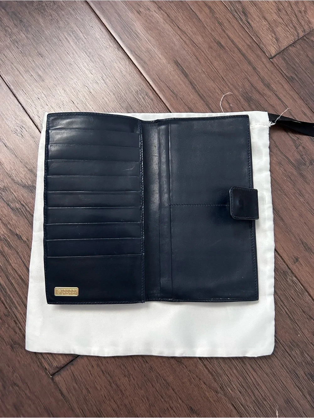 Gucci Gray Monogram Canvas Card Holder with Black Trim